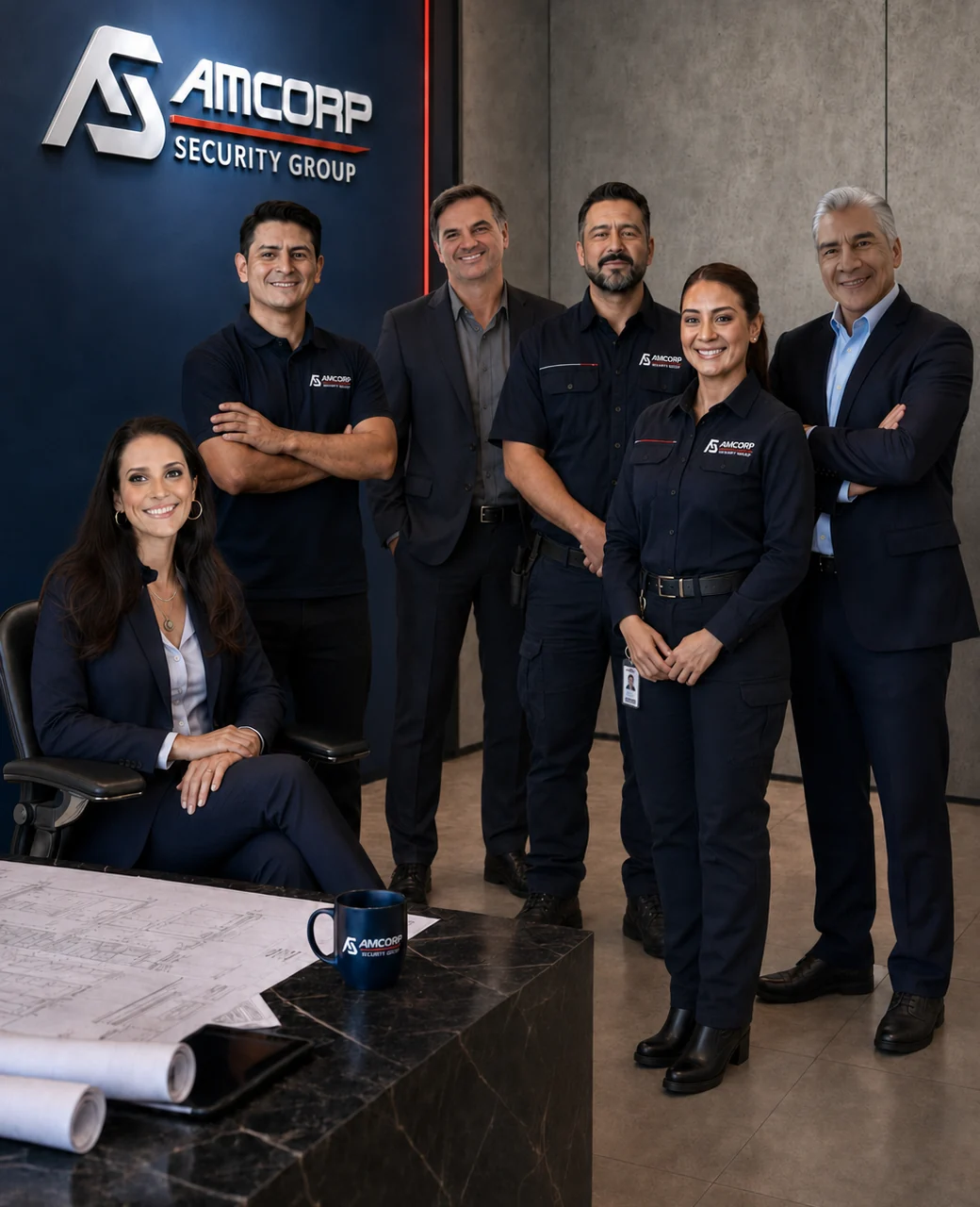 Equipo directivo y t&eacute;cnico de Amcorp Security Group en su centro de operaciones