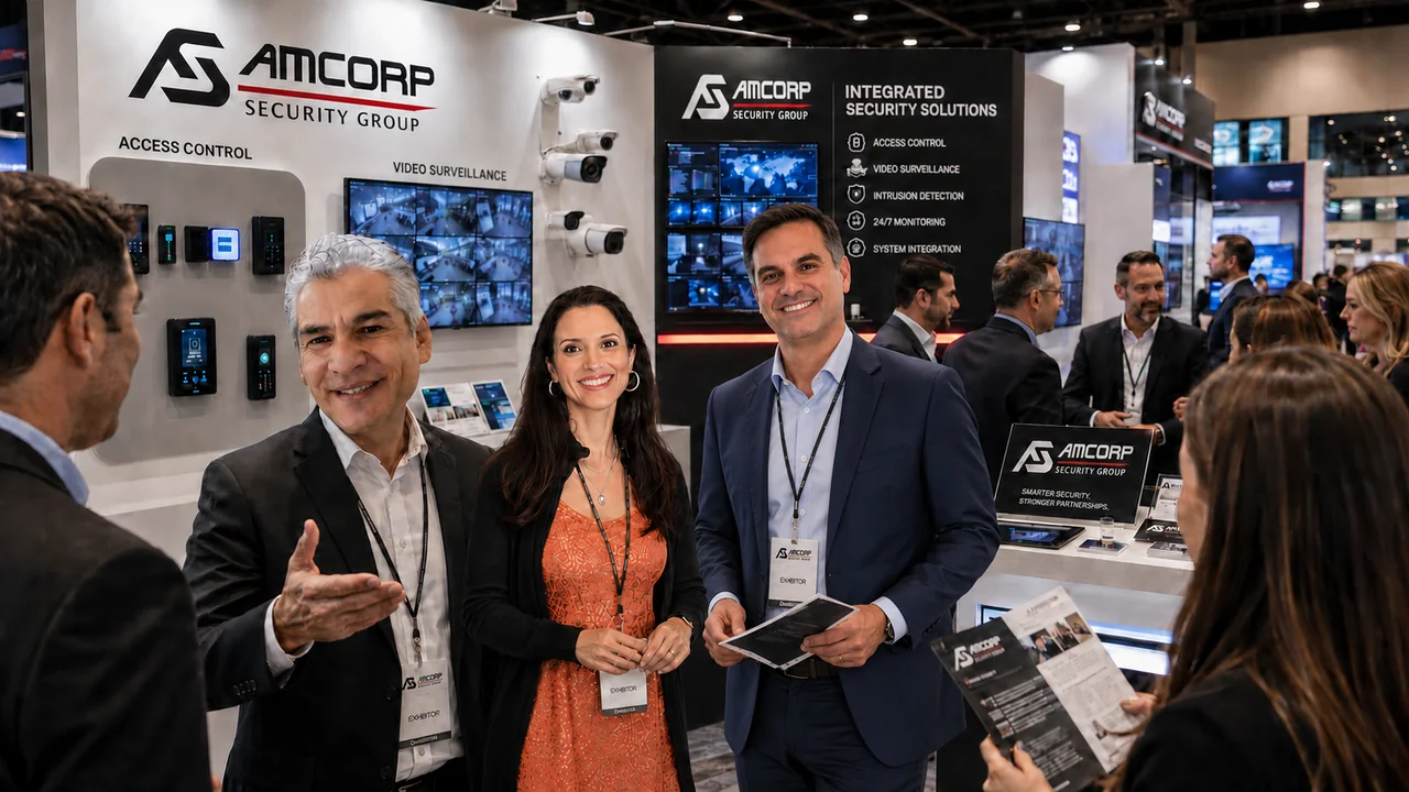 Amcorp Security Group en expo de seguridad con stand de soluciones integradas
