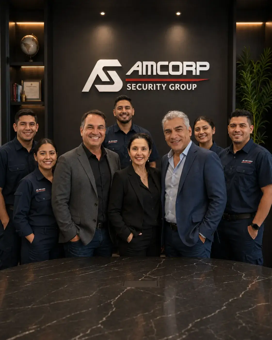 Equipo directivo y t&eacute;cnico de Amcorp Security Group en su centro de operaciones